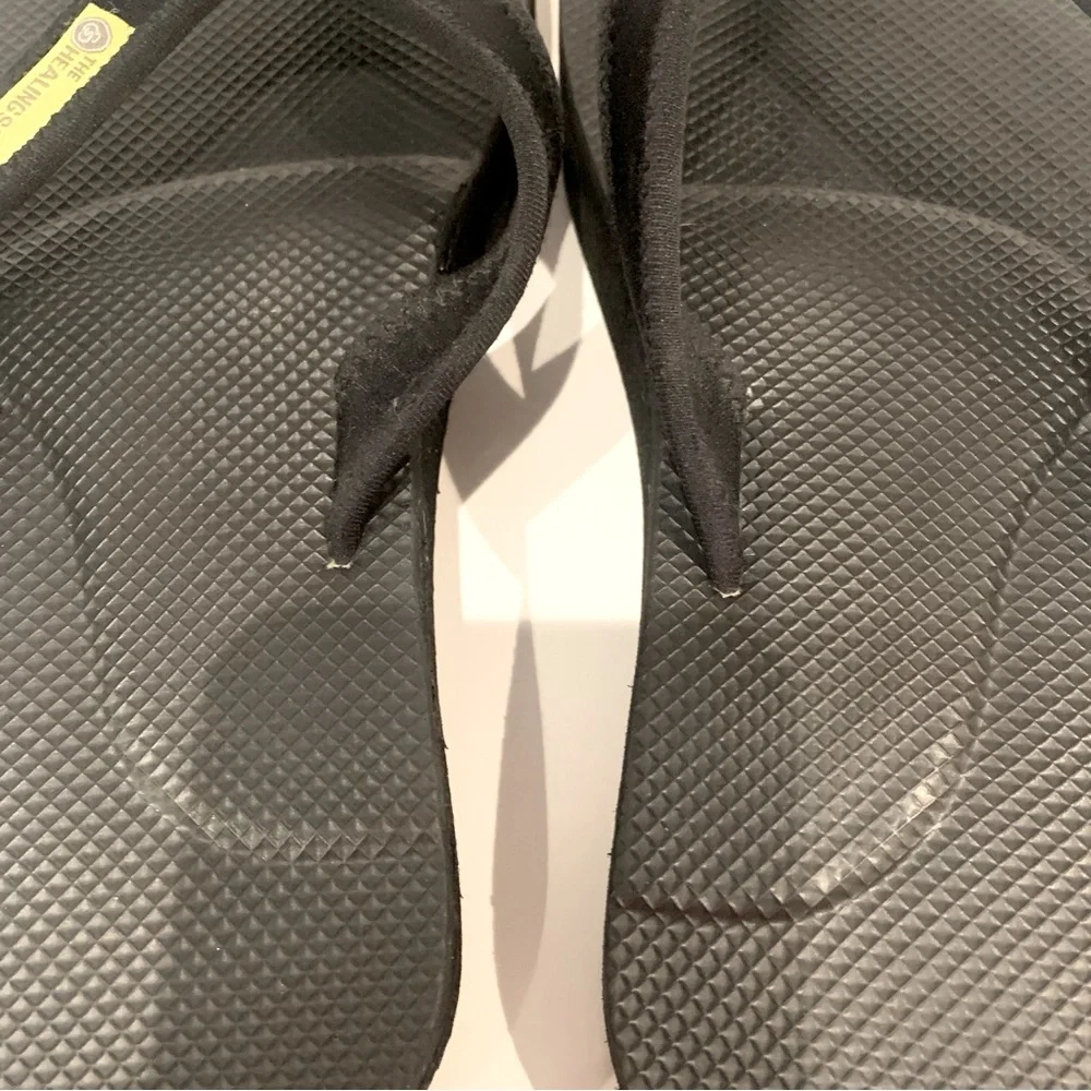 THE HEALING SOLE Plantar Fasciitis Flip Flop Sandals Black Size 11.5 W/10M